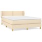 Boxspringbett mit Matratze Creme 140x190 cm Stoff