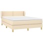 Boxspringbett mit Matratze Creme 140x190 cm Stoff