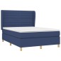 Boxspringbett mit Matratze Blau 140x190 cm Stoff