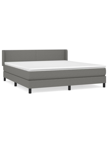 Boxspringbett mit Matratze Dunkelgrau 160x200 cm Stoff