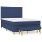 Boxspringbett mit Matratze Blau 140x190 cm Stoff