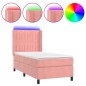 Boxspringbett mit Matratze & LED Rosa 90x200 cm Samt