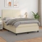 Boxspringbett mit Matratze Creme 140x200 cm Kunstleder