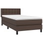 Boxspringbett mit Matratze Braun 90x200 cm Kunstleder