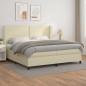 Boxspringbett mit Matratze Creme 200x200 cm Kunstleder