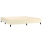 Boxspringbett mit Matratze Creme 200x200 cm Kunstleder