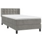 Boxspringbett mit Matratze Hellgrau 80x200 cm Samt