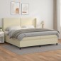 Boxspringbett mit Matratze Creme 200x200 cm Kunstleder