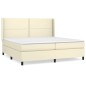 Boxspringbett mit Matratze Creme 200x200 cm Kunstleder