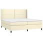 Boxspringbett mit Matratze Creme 200x200 cm Kunstleder