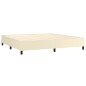 Boxspringbett mit Matratze Creme 200x200 cm Kunstleder