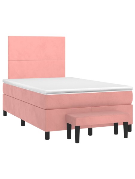 Boxspringbett mit Matratze Rosa 120x200 cm Samt