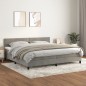 Boxspringbett mit Matratze Hellgrau 200x200 cm Samt