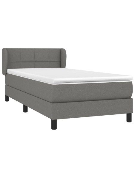 Boxspringbett mit Matratze Dunkelgrau 100x200 cm Stoff