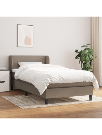 Boxspringbett mit Matratze Taupe 100x200 cm Stoff