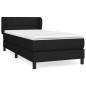 Boxspringbett mit Matratze Schwarz 90x200 cm Stoff