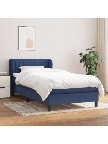 Boxspringbett mit Matratze Blau 90x190 cm Stoff