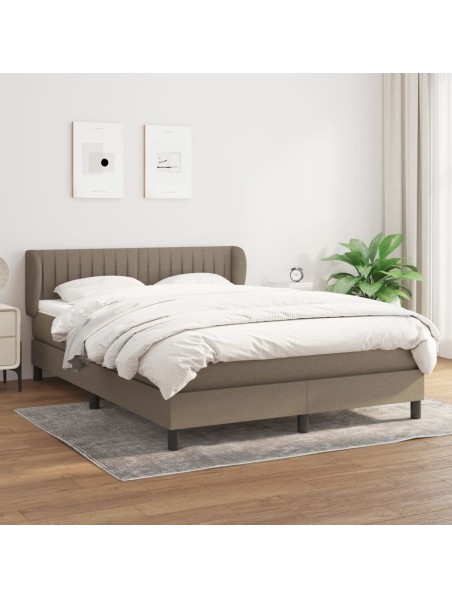 Boxspringbett mit Matratze Taupe 140x200 cm Stoff