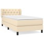 Boxspringbett mit Matratze Creme 80x200 cm Stoff