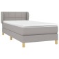 Boxspringbett mit Matratze Hellgrau 90x190 cm Stoff