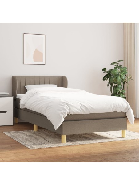 Boxspringbett mit Matratze Taupe 100x200 cm Stoff