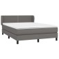 Boxspringbett mit Matratze Grau 140x190 cm Kunstleder