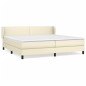 Boxspringbett mit Matratze Creme 200x200 cm Kunstleder