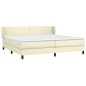 Boxspringbett mit Matratze Creme 200x200 cm Kunstleder