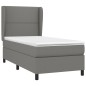 Boxspringbett mit Matratze Dunkelgrau 90x190 cm Stoff