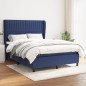 Boxspringbett mit Matratze Blau 140x190 cm Stoff