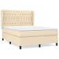 Boxspringbett mit Matratze Creme 140x200 cm Stoff