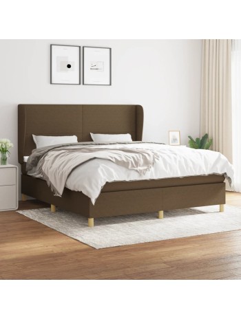 Boxspringbett mit Matratze Dunkelbraun 160x200 cm Stoff