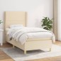 Boxspringbett mit Matratze Creme 90x200 cm Stoff