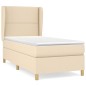 Boxspringbett mit Matratze Creme 90x200 cm Stoff