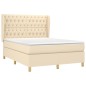 Boxspringbett mit Matratze Creme 140x190 cm Stoff