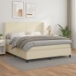 Boxspringbett mit Matratze Creme 160x200 cm Kunstleder