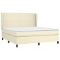 Boxspringbett mit Matratze Creme 160x200 cm Kunstleder