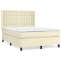 Boxspringbett mit Matratze Creme 140x190 cm Kunstleder