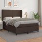 Boxspringbett mit Matratze Braun 140x200 cm Kunstleder