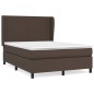 Boxspringbett mit Matratze Braun 140x200 cm Kunstleder