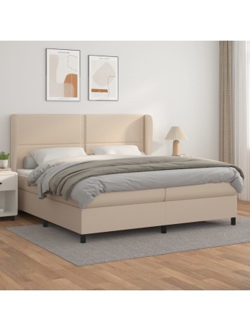 Boxspringbett Matratze Cappuccino-Braun 200x200cm Kunstleder