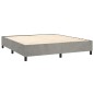 Boxspringbett mit Matratze Hellgrau 160x200 cm Samt