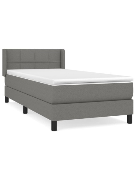 Boxspringbett mit Matratze Dunkelgrau 90x200 cm Stoff