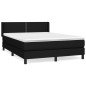 Boxspringbett mit Matratze Schwarz 140x200 cm Stoff