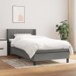 Boxspringbett mit Matratze Dunkelgrau 90x190 cm Stoff