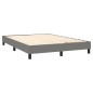 Boxspringbett mit Matratze Dunkelgrau 140x190 cm Stoff