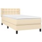 Boxspringbett mit Matratze Creme 80x200 cm Stoff