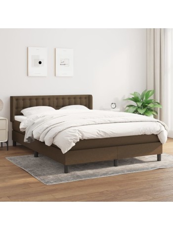 Boxspringbett mit Matratze Dunkelbraun 140x190 cm Stoff