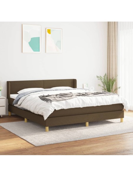 Boxspringbett mit Matratze Dunkelbraun 160x200 cm Stoff