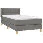 Boxspringbett mit Matratze Dunkelgrau 90x190 cm Stoff